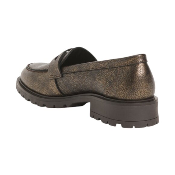 ANNA LUCCA Bronze Made In Portugal Leather Lug Sole Moccasin Flats - Picture 2 of 2